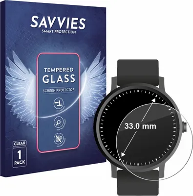 Produktbild von Savvies Schutzglas für Armbanduhren (Kreisrund, ø: 33 mm) Displayschutz 9H Glas klar transparent