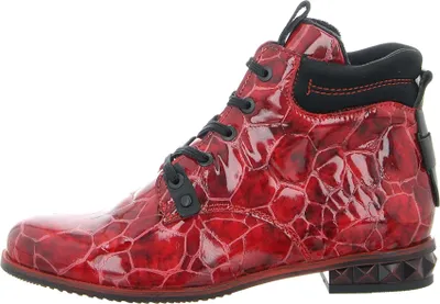 Produktbild von Simen Damen Schnürstiefeletten 39354-36, 39354-37, 39354-38, 39411-37, 39411-38, 39411-39 SIM-7003A schwarz/rot 38