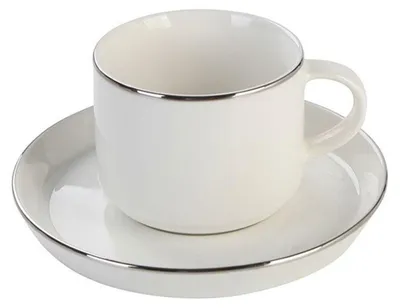 Produktbild von Bricard Lunel 12-teiliges Kaffeebecher Set, Weiß-Silber