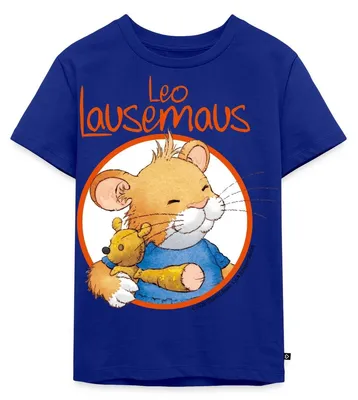 Produktbild von Spreadshirt Leo Lausemaus Logo Kinder Premium T-Shirt, 110/116 (4 Jahre), Royalblau