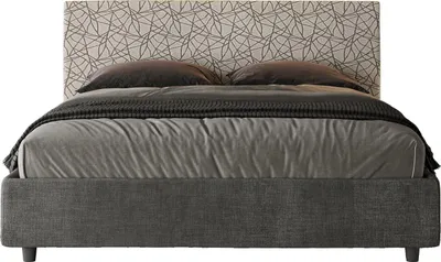 Produktbild von ITYHOME - Gepolstertes Bett ohne Lattenrost 160x200 mit Stoffbezug Era 02 Grau Arla