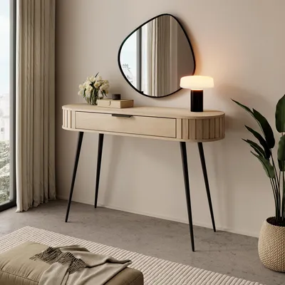 Immagine prodotto di Katereha - Toeletta, 120x40x80h cm Marrone Rovere, un Cassetto