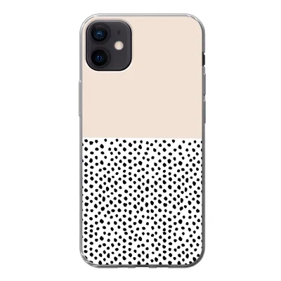 Produktbild von MuchoWow® Handyhülle Schutzhülle Hülle für iPhone 12 mini Polka dots - Weiß - Schwarz Silikon Softcase Handy Hülle - Bild