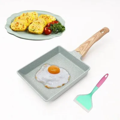 Productafbeelding van Ibenzoa® Tamagoyaki-pan, rechthoekig, gemaakt van aluminium – PFOA-vrije antiaanbaklaag, geschikt voor gas- en inductiekookplaten, ergonomisch handvat