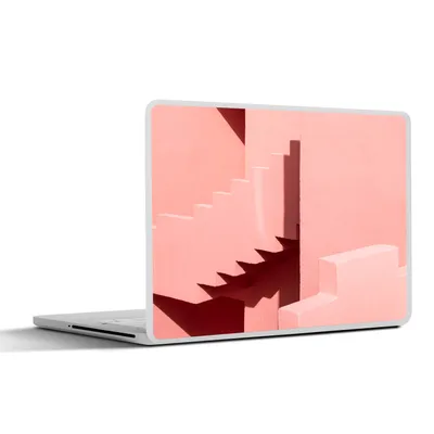 Produktbild von MuchoWow® Laptop Aufkleber Sticker Cover Rosa - Architektur - Treppe - Pastell 40x30 cm - Laptop Dekoration - Selbstklebend