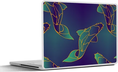 Produktbild von MuchoWow® Laptop Aufkleber Sticker Cover Muster - Fische - Koi 30x21 cm - Sticker für Laptop - Selbstklebend