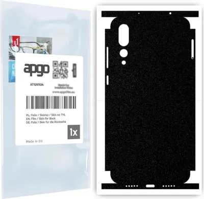 Produktbild von apgo Rückseite + Seiten Schutzfolie, Skin, kompatibel mit Huawei P20 Pro, Hinten Displayschutzfolie aus Vinylfolie, kratzfest, einfache Montage - Mattschwarz