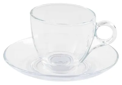 Produktbild von Teeglas mit Untertasse, 6 Stück