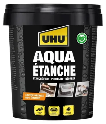 Productafbeelding van Uhu Aqua Waterdichte Lijm, Zwart, 750ml - Geschikt voor diverse materialen - Uhu