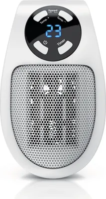 Produktbild von Brandson Steckdosen Heizlüfter, 500W Mini Heizung mit Temperaturregelung & Fernbedienung, Überhitzungsschutz, Automatische Abschaltung, Weiß