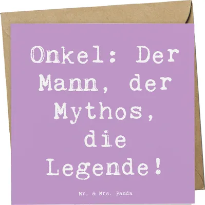 Produktbild von Mr. & Mrs. Panda Grußkarte Spruch Onkel Legende - Lavendeltraum - Geschenk, Glückwunschkarte, Weihnachten, Held, Bewunderung, anlasskarte, doppelkarte, Patenonkel