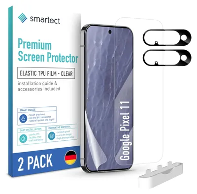 Produktbild von 2x TPU Schutzfolie Klar Google Pixel 11 & 2x Kameraschutz Panzerfolie