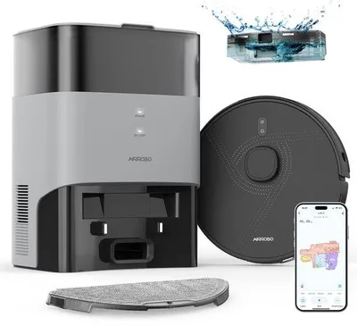 Image de Aspirateur robot autonettoyant - Autonomie de 180 minutes - Navigation LiDAR - Fonction serpillère