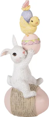 Zdjęcie produktu dla Clayre & Eef Figurka dekoracyjna Królik 8x6x19 cm Biały Plastik