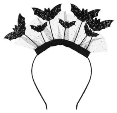 Produktbild von Haarreif Halloween Fledermäuse PartyDeco, schwarz, für Kostüme, Zubehör