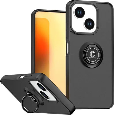 Image de Coque de protection hybride TPU/PC pour ZTE Blade A35e 4G, série Shadow, design, noir