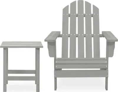 Obrázek produktu pro vidaXL Zahradní židle Adirondack se stolem z masivního dřeva jedle šedá