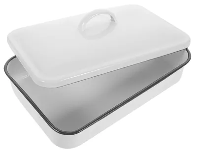 Obrázok produktu pre Smaltovaná grilovacia doska 30 x 20 cm s pokrievkou, vhodná do kuchyne a reštaurácie