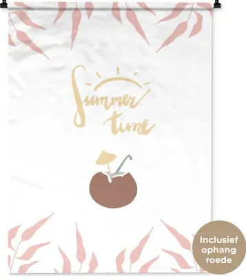 Produktbild von MuchoWow® Wandteppich Wandbehang Sommer - Zitat - Cocktail 90x120 cm Tapisserie Dekoration Wandtuch - Wanddeko
