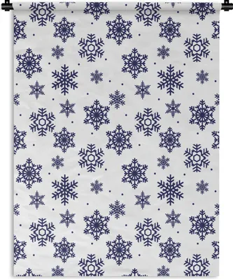 Produktbild von MuchoWow® Wandteppich Wandbehang Schneeflocke - Winter - Muster 150x200 cm Tapisserie Dekoration Wandtuch - Wandaufhängung - Moderner