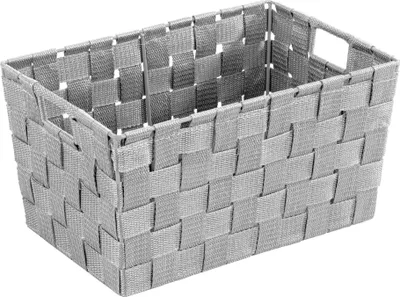 Image de WENKO Corbeille de rangement Boîte Étagère Adria S Gris Caisse Salle de bain WC Cuisine Accessoires