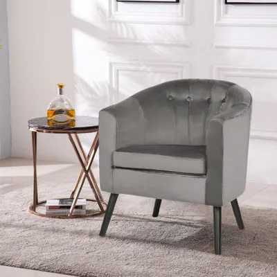 Image de WYCTIN Fauteuil club Fauteuil lounge Fauteuil cocktail Bar 64*60*70cm Gris foncé
