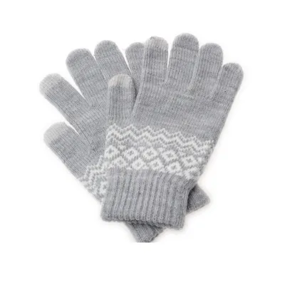 Produktbild von Winter Uni Soft Knit Touchscreen SMS Smartphone Paar Warme Handschuhe-Grau