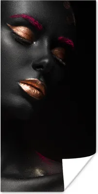 Produktbild von MuchoWow® Poster Frau - Schwarz - Kupfer 20x40 cm - Plakat - Foto