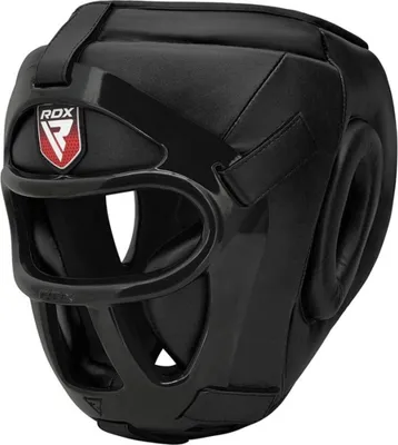 Zdjęcie produktu dla Ochraniacz głowy RDX Sports T1 ze zdejmowaną osłoną twarzy - Bardzo duży - Kolor: Czarny