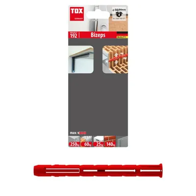 Produktbild von TOX 009 700 071, Schrauben- & Dübelsatz, Beton, Kunststoff, Rot, 1 cm, 90 mm