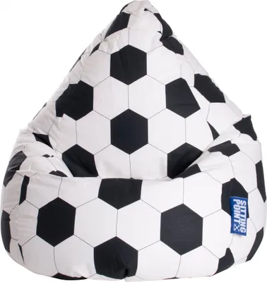 Produktbild von Sitzsack BeanBag L Fußball  90 x 70 cm Schwarz Bbl