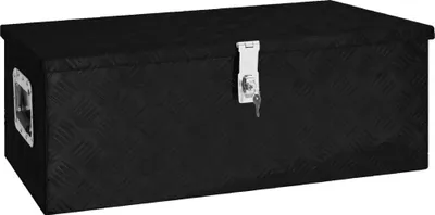 Image de Boîte de rangement Noir 80x39x30 cm Aluminium
