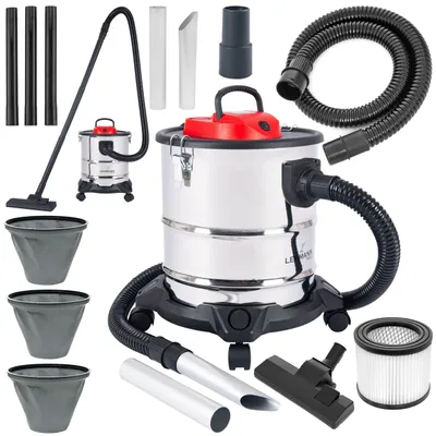 Industriestaubsauger 2000 W, 20 L Edelstahl, Nass-/Trocken-/Aschesauger
