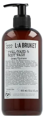 Imagen del producto de L:A BRUKET Gel de ducha y lavado de manos 222, aroma a abeto (450 ml)