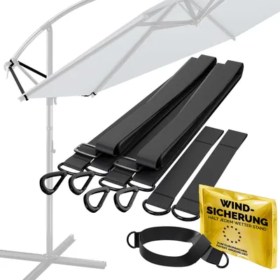 Produktbild von KINGSLEEVE® Windsicherung für Ampelschirme Robuste Metallhaken Variabel Anpassbar Windsicher Windschutz Sonnenschirme Gartenschirme Kurbelschirme