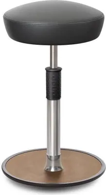 Produktbild von Sitz- Stehhocker Free Tall Hutsitz Boxmark Leder Grau chrom /Natur.
