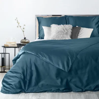 Produktbild von Eurofirany Bettwäschegarnitur Bettwäsche NOVA3 dunkelblau marine180x200 cm 3 TLG SET: mit 2 Kissenbezüge 70x80 cm