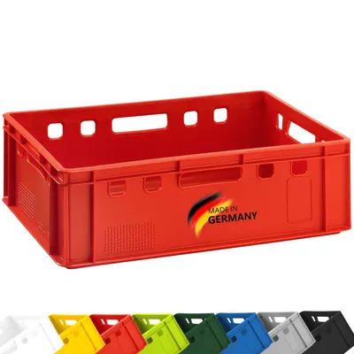 Image de Caisse à viande E2 Caisse de boucherie 60x40x20cm apte au contact alimentaire, robuste, empilable - Caisse de stockage universelle Eurobox d'Allemagne