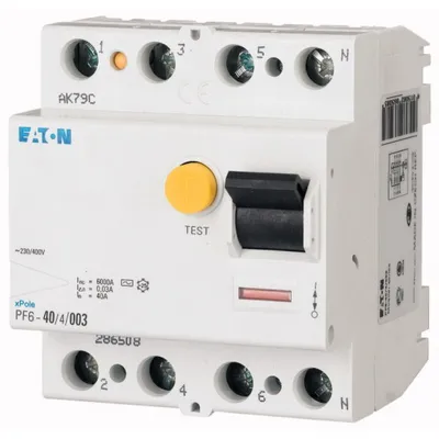 Obrázok produktu pre EATON Prúdový chránič 4P/25/0,03 (PF6-25/4/003) EATON