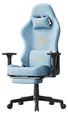 Produktbild von WOLTU Gaming Stuhl atmungsaktiver WildKunstleder, Ergonomisch, mit Lendenkissen Kopfkissen : Blau Farbe: Blau