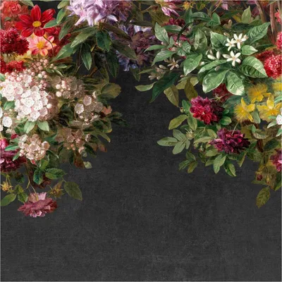 Produktbild von Fototapete 361025 Vliestapete Blumen Floral 212 x 300 cm Rasch Selection Schwarz