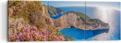 Produktbild von Bild auf Leinwand - Leinwandbild - Meer Sommer Blume - 120x40cm - Wand Bild - Wanddeko - Wandbilder - Leinwanddruck - Bilder - Kunstdruck - Wanddekoration - Leinwand bilder - Wandkunst - CA120x40-3741