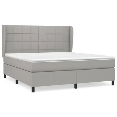 Produktbild von Boxspringbett mit Matratze Hellgrau 160x200 cm Stoff