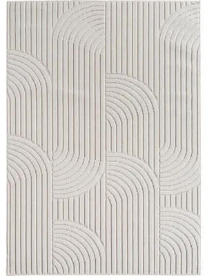 Obrázok produktu pre Kratkosrstý koberec, jednofarebný, vhodný do obývačky, spálne alebo detskej izby, krémová farba, rozmery 120x170 cm, obdĺžnikový tvar