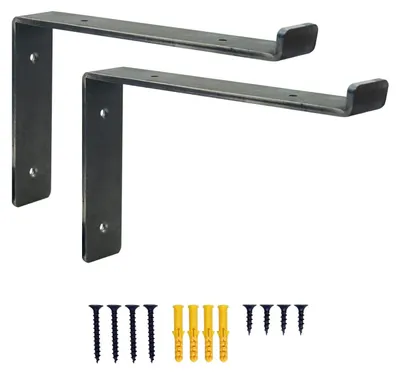 2 Wandregalträger für Gerüstbretter, 5 mm Stahl, Rohstahl