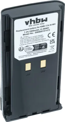 Produktbild von vhbw Akku kompatibel mit Kenwood TK-490, TK-5400, TK-481, TK-480, TK-390, TK-410 Funkgerät, Walkie Talkie (1800 mAh, 7,2 V, NiMH)