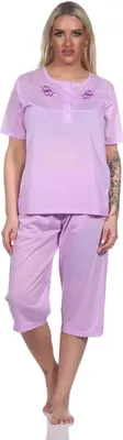 Produktbild von Damen Capri Pyjama mit kurzen Ärmeln; Flieder/L/40