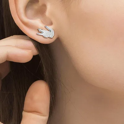 Image de Boucles d'oreilles Boucles d'oreilles Lacoste Argent Collection Crocodile - homme