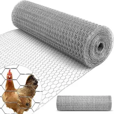 Produktbild von Famanu Geflochtenes Geflügelnetz Galvanisiert - 0,5m x 25m