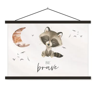 Produktbild von MuchoWow® Textilposter Aquarell - Sei mutig - Zitate - Kinder - Jungen - Mädchen 150x100 cm mit schwarzem Rahmen - Schlafzimmer